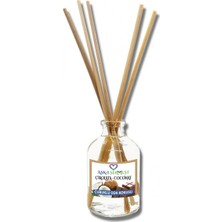 Aşk-ı Sermest Toptan Çikolata&Coconut Aromalı Bambu Çubuklu Oda Kokusu Reed Diffuser Ortam Kokusu Parfüm, Oval Şişe, 100 mL, 3 Adet