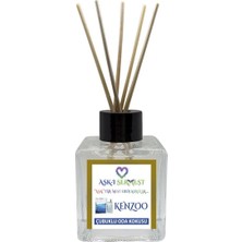 Aşk-ı Sermest Toptan Yeşil Elma Aromalı Bambu Çubuklu Oda Kokusu Reed Diffuser Ortam Kokusu Parfüm,  Küp Şişe,  120 mL, 3 Adet