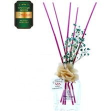 Aşk-ı Sermest Meczub Fantazi Serisi Pudra Kokulu 3 x 120 ml küp Şişe Bambu Çubuklu Ortam Kokusu