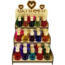 Aşk-ı Sermest Toptan Beyaz Ahşap Standlı 30 Adet 12 ML Vanilya & Amber Kokulu Oto Kokusu Araç Araba Parfümü