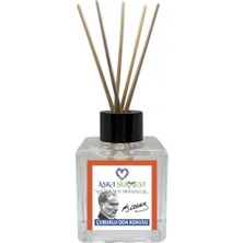 Aşk-ı Sermest Toptan Kemal Atatürk Baskılı Çiçek Aromalı Bambu Çubuk Oda Koku Parfüm, Küp Şişe, 120ml,10Ad