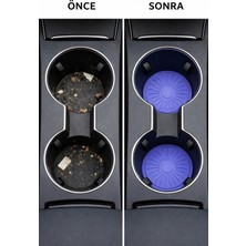 Ozzen Araba Bardak Altlığı Silikon Araç Içi Kaymaz Mat Telefon Para Malzeme Tutucu Lila Renk 65 mm 2 Adet