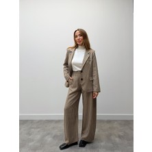 Maldia Shop Kadın Retro Kareli Blazer Ceket