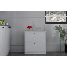 Nettrends Kapaklı  Beyaz  Çok Amaçlı Dolap 65,4 cm  Çıtasız ÇA-D-1140-Ç