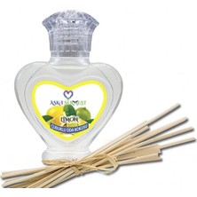 Aşk-ı Sermest Toptan Yeşil Elma&Tarçın Aromalı Bambu Çubuklu Oda Kokusu Reed Diffuser Ortam Kokusu Parfüm, Kalp Şişe, 60 mL, 5 Adet
