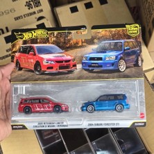 Hot Wheels Premium Mitsubishi Lancer Evo Ix Wagon 2005 – Subaru Forester Stı 2004 2’li Set