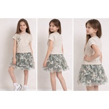 Kız Çocuk Tütülü Etekli 2 Li Takım