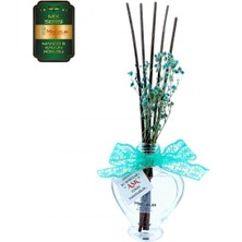 Aşk-ı Sermest Toptan Meczub Mix Serisi Mango & Kavun Kokulu 10 x 60 ml Kalp Şişe Bambu Çubuklu Ortam Kokusu Reed Diffuser Oda Kokusu
