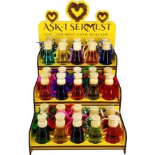 Aşk-ı Sermest Toptan Sarı Ahşap Standlı 60 Adet 12 ML Çikolata Kokulu Oto Kokusu Araç Araba Parfümü