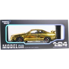 Hobbiez World Nissan Skyline Gt-R R34 Shinny Colors Altın Sarısı 1/24 Model Araba