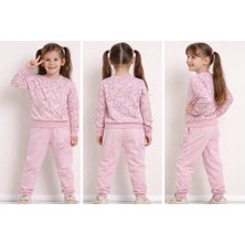 Love Baskılı Kalpli Kız Çocuk Eşofman Takımı