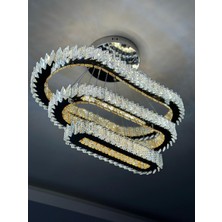 Yeni Mode 3 Katlı Kristal LED Lüx Avize 3 Işık Seçeneği