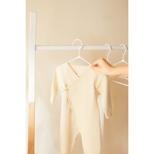 Ocean Home Textile 6'lı Beyaz Renk Kumaş Kaplı Metal Bebek Giysi Askısı19.5 x 30 x 0.3 cm