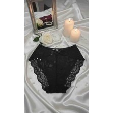 Siyah Dantelli Külot -Özel gün -Şık ve Rahat