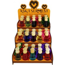 Aşk-ı Sermest Toptan Turuncu Ahşap Standlı 120 Adet 12 ML Amber Kokulu Oto Kokusu Araç Araba Parfümü