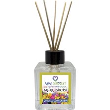Aşk-ı Sermest Toptan Gül&Yasemin Aromalı Bambu Çubuklu Oda Kokusu Reed Diffuser Ortam Kokusu Parfüm,  Küp Şişe, 60 mL, 5 Adet