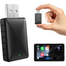 Zilvana Kablosuz Car Play Adaptörü Ios & Android Cihazlar Için Wireless Carplay Çevirici Siyah