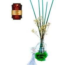 Aşk-ı Sermest Toptan Ölümsüz Aşk Çiçek Serisi Amber Kokulu 5 x 50 ml Oval Şişe Bambu Çubuklu Ortam Kokusu Reed Diffuser Oda Kokusu