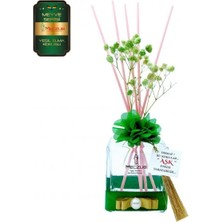 Aşk-ı Sermest Toptan Meczub Meyve Serisi Yeşil Elma Kokulu 5 x 200 ml küp Şişe Bambu Çubuklu Ortam Kokusu Reed Diffuser Oda Kokusu
