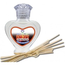 Aşk-ı Sermest Toptan Aşk'ın Ateşi Çiçek Aromalı Bambu Çubuklu Oda Kokusu Reed Diffuser Ortam Kokusu Parfüm, Kalp Şişe, 60 mL, 10 Adet