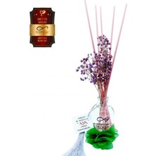 Aşk-ı Sermest Toptan Ölümsüz Aşk Meyve Serisi Şeftali Kokulu 5 x 50 ml Oval Şişe Bambu Çubuklu Ortam Kokusu Reed Diffuser Oda Kokusu