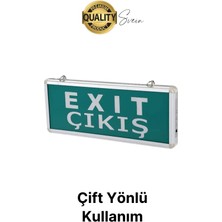 Svein Cata Işıklı Düz Çift Yönlü Acil Çıkış Exit Tabelası Şarjlı Yönlendirme Parlayan Armatür Uyarı Levhası