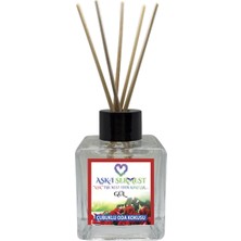 Aşk-ı Sermest Toptan Gül Aromalı Bambu Çubuklu Oda Kokusu Reed Diffuser Ortam Kokusu Parfüm, Küp Şişe, 120 mL, 10 Adet