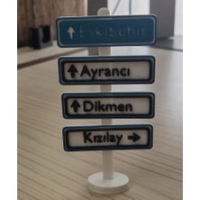 Popüler Sepet Ankara Yön Tabelası Mini Masa Dekoru | Kızılay – Dikmen – Ayrancı – Eskişehir Özel Renkli Miniatür