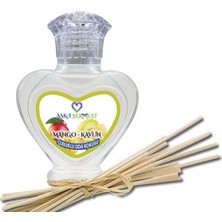 Aşk-ı Sermest Toptan Vanilya&Amber Aromalı Bambu Çubuklu Oda Kokusu Reed Diffuser Ortam Kokusu Parfüm, Kalp Şişe, 60 mL, 10 Adet