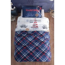 LTG Nova Genç Ranforce Tek Kişilik Nevresim Takımı Maritime Lacivert