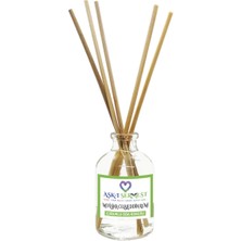 Aşk-ı Sermest Mevlana Celaleddin Rumi Çiçek Aromalı Bambu Çubuk Oda Koku Parfüm,Oval Şişe,50ml,10Ad