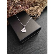 Generic 925 Ayar Gümüş Silver Renkli Kadın Kolye -  Üçgen Tasarım