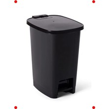 MarkEntegra Lüx Pedallı Çöp Kovası 25 Litre, Siyah