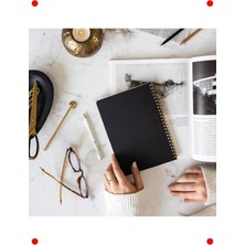 MarkEntegra A5 Siyah Kraft Kapaklı Noktalı Not Defteri, 70 Yp