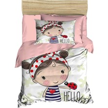 Mira Home Dijital Baskılı 3D Pamuklu Yenidoğan Bebek Nevresim Takımı Hello Girl