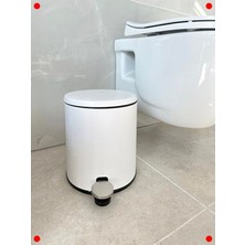 MarkEntegra Pedallı Çöp Kovası, 6 Litre, Mat Beyaz
