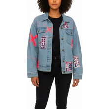 Özel Tasarım Kot Ceket Neon Soul