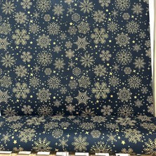 Düşler Ev Tekstili Snowy Kar Tanesi Desenli Su ve Leke Itici Panama Keteni Küçükçalık Premier Duck Kumaş Bezi 100X180