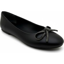 Dosa Shoes Kadın Fiyonklu Babet-Siyah Süet