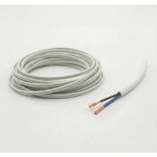 Genel 3 Metre 2x1.5 Cca Ttr Elektrik Uzatma Kablosu Çok Telli Beyaz