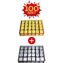 Bubi Çikolata Altın & Gümüş Sargılı Sütlü Madlen 100 Adet Ikramlık Çikolata