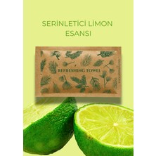 Alazpack Limon Esanslı Kraft Tek Kullanımlık Islak Mendil Cep Mendili 100 ADET