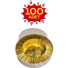 Bubi Çikolata Metal Kutuda Altın Sargılı Sütlü Madlen 100 Adet Ikramlık Çikolata