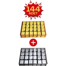 Bubi Çikolata Altın & Gümüş Sargılı Sütlü Madlen 144 Adet İkramlık Çikolata