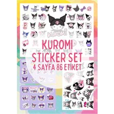Ceres Studio Mini Kuromi Sanrio Sticker Set - 4 Sayfa 86 Adet Etiket