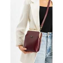 Lifonbag Kadın Burslu Gold Aksesuarlı Çapraz Askılı Suni Deri Telefon Bölmeli Omuz ve Çapraz Çanta LIFON1440