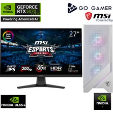 Go Gamer W183D Intel Core I9 13900KF / 32GB Ddr5 6000MHZ / 1tb Nvme M.2 SSD / RTX5070 12GB / 240MM Sıvı Soğutma / Msı 27" 200Hz. / Beyaz Kasa Gaming Paket