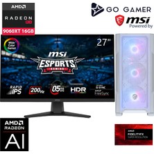 Go Gamer W108D Intel Core I7 14700KF / 16GB Ddr5 5600MHZ / 1tb Nvme M.2 SSD / RX9060XT 16GB / 240MM Sıvı Soğutma / Msı 27" 200Hz. / Beyaz Kasa Gaming Paket
