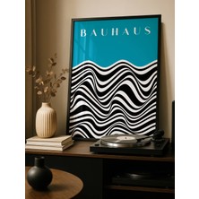 Fuart.Co Bauhaus Dalga Kontrast Mavi Dijital Baskı Poster (Çerçevesiz) BHFU