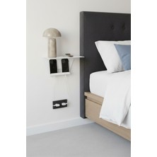 Grandmix Duvara Monte Yan Sehpa Komodin Şarj Kablosu Düzenleyici Raf